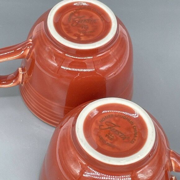 HLC Fiestaware Coffee Cup Lot of 2 Paprika Brown 3" Post 86 Replacement - Picture 2 of 12